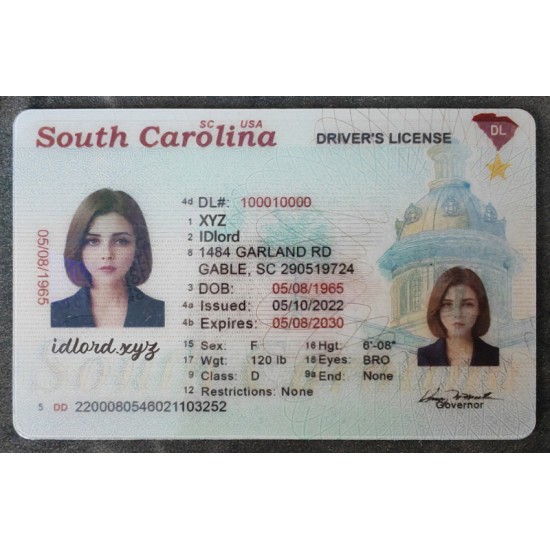 South Carolina Fake id front side